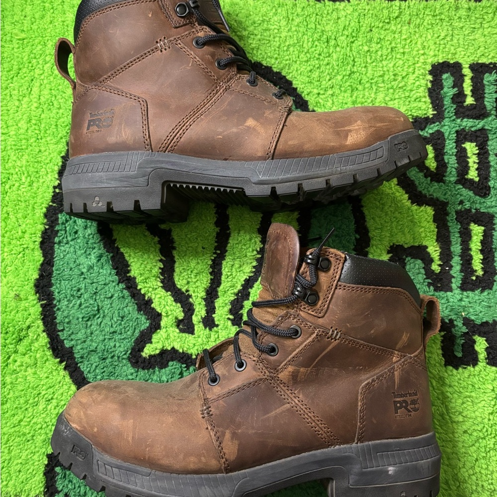 Timberland PRO Brown Leather Work Boots Steel Toe